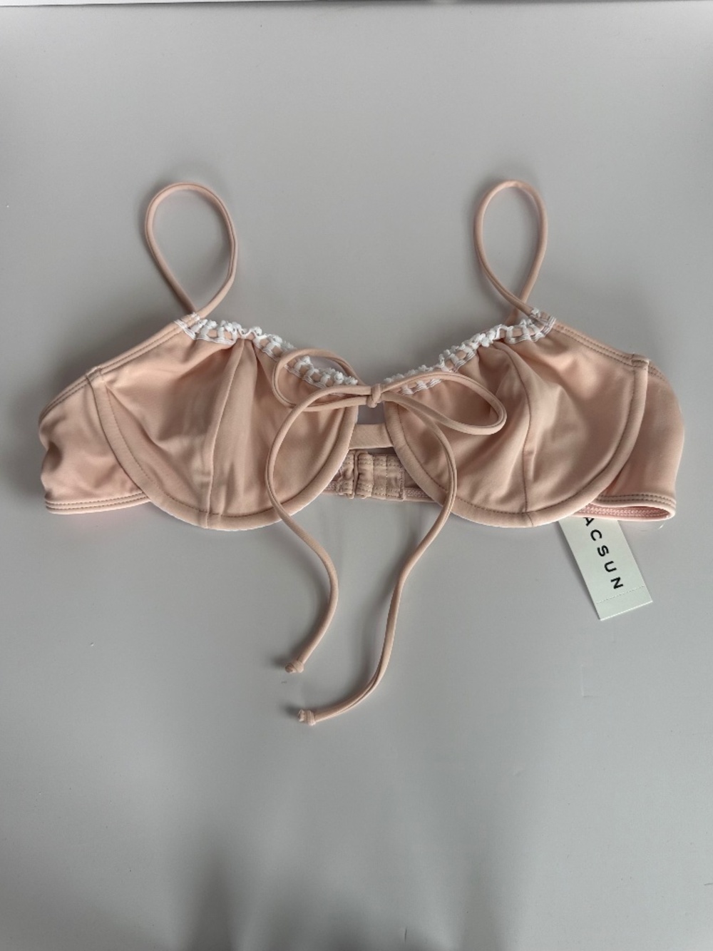 Beverly & Beck Pink Underwire Tie-Front Bikini Top M NWT
